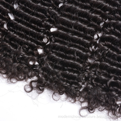 High Quality Modern Show Brazilian Hair Weave Extension Deep Curly Wave Bundles For Black Women